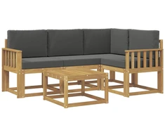 Lauko sofos komplektas su pagalve 5 pcs Balta ir antracito
