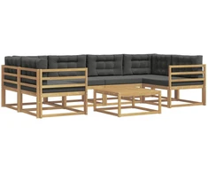 Lauko sofos komplektas su pagalve 5 pcs Balta ir antracito