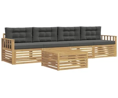 Lauko sofos komplektas su pagalve 5 pcs Balta ir antracito