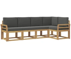 Lauko sofos komplektas su pagalve 5 pcs Balta ir antracito