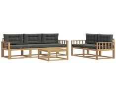Lauko sofos komplektas su pagalve 6 pcs Balta ir antracito