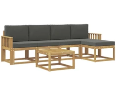 Lauko sofos komplektas su pagalve 6 pcs Balta ir antracito