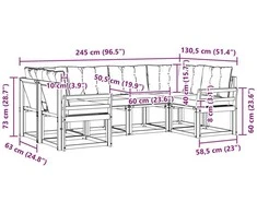 Lauko sofos komplektas 6 vnt. Balta ir kreminė