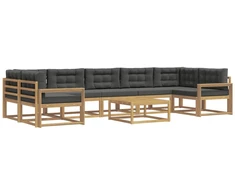 Lauko sofos komplektas su pagalve 6 pcs Balta ir antracito
