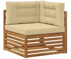 Lauko sofos komplektas su pagalve 6 pcs Natūralus ir bežinis