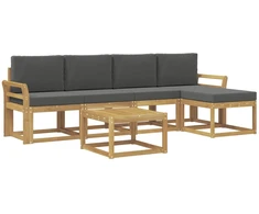 Lauko sofos komplektas su pagalve 6 pcs Balta ir antracito