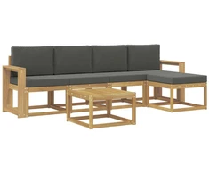 Lauko sofos komplektas su pagalve 6 pcs Balta ir antracito