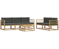 Lauko sofos komplektas su pagalve 6 pcs Balta ir antracito