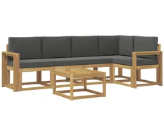 Lauko sofos komplektas su pagalve 6 pcs Balta ir antracito