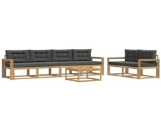 Lauko sofos komplektas su pagalve 6 pcs Balta ir antracito