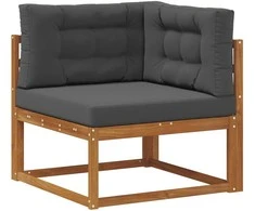Lauko sofos komplektas su pagalve 6 pcs Natūralus ir antracitas