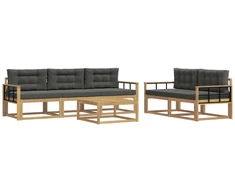 Lauko sofos komplektas su pagalve 6 pcs Balta ir antracito