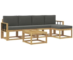 Lauko sofos komplektas su pagalve 6 pcs Balta ir antracito