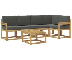 Lauko sofos komplektas su pagalve 6 pcs Balta ir antracito