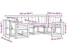 Lauko sofos komplektas 6 vnt. Balta ir kreminė