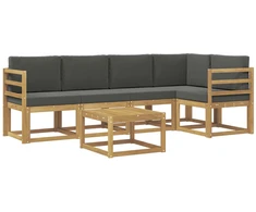 Lauko sofos komplektas su pagalve 6 pcs Balta ir antracito