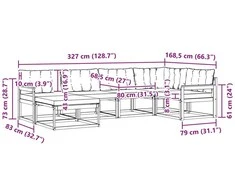Lauko sofos komplektas 6 vnt. Balta ir juoda