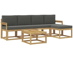 Lauko sofos komplektas su pagalve 6 pcs Balta ir antracito