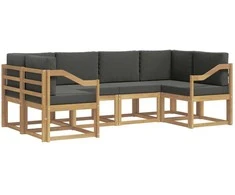 Lauko sofos komplektas su pagalve 6 pcs Balta ir antracito