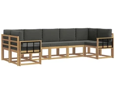 Lauko sofos komplektas su pagalve 7 pcs Balta ir antracito
