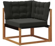 Lauko sofos komplektas su pagalve 7 pcs Natūrali ir juoda