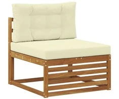 Lauko sofos komplektas su pagalve 7 pcs Natūralus ir grietinėlė