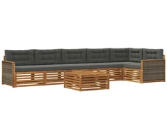 Lauko sofos komplektas su pagalve 7 pcs Natūralus ir antracitas