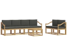 Lauko sofos komplektas su pagalve 7 pcs Balta ir antracito