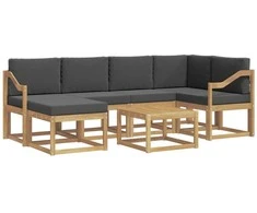 Lauko sofos komplektas su pagalve 7 pcs Balta ir antracito
