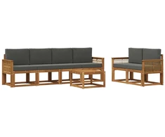 Lauko sofos komplektas su pagalve 7 pcs Natūralus ir antracitas