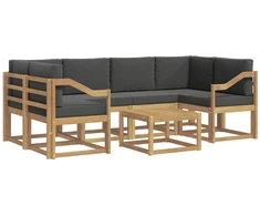 Lauko sofos komplektas su pagalve 7 pcs Balta ir antracito