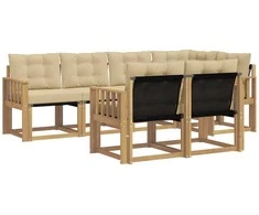 Lauko sofos komplektas su pagalve 7 pcs Balta ir kreminė