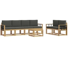 Lauko sofos komplektas su pagalve 7 pcs Balta ir antracito