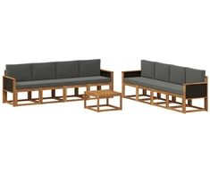 Lauko sofos komplektas su pagalve 7 pcs Natūralus ir antracitas