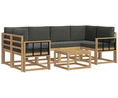 Lauko sofos komplektas su pagalve 7 pcs Balta ir antracito