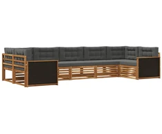 Lauko sofos komplektas su pagalve 7 pcs Natūralus ir antracitas