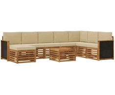 Lauko sofos komplektas su pagalve 7 pcs Natūrali