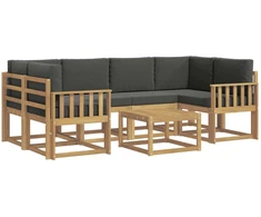 Lauko sofos komplektas su pagalve 7 pcs Balta ir antracito