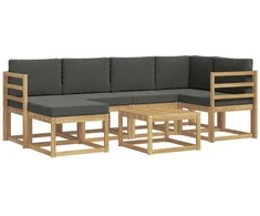 Lauko sofos komplektas su pagalve 7 pcs Balta ir antracito