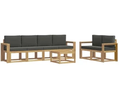 Lauko sofos komplektas su pagalve 7 pcs Balta ir antracito