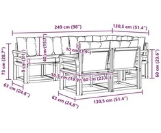 Lauko sofos komplektas 7 vnt. Balta ir kreminė