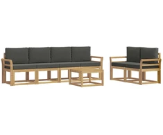 Lauko sofos komplektas su pagalve 7 pcs Balta ir antracito