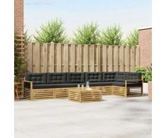 Lauko sofos komplektas su pagalve 7 pcs Balta ir antracito