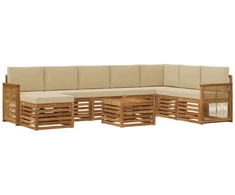 Lauko sofos komplektas su pagalve 7 pcs Natūrali