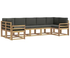 Lauko sofos komplektas su pagalve 7 pcs Balta ir antracito