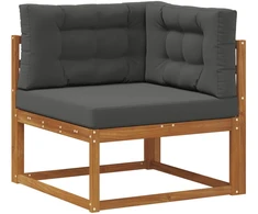 Lauko sofos komplektas su pagalve 7 pcs Natūralus ir antracitas
