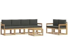 Lauko sofos komplektas su pagalve 7 pcs Balta ir antracito