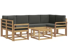 Lauko sofos komplektas su pagalve 7 pcs Balta ir antracito