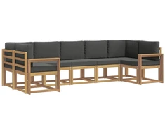 Lauko sofos komplektas su pagalve 7 pcs Balta ir antracito