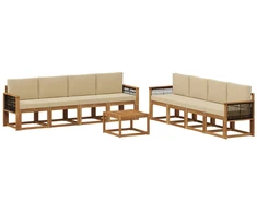 Lauko sofos komplektas su pagalve 7 pcs Natūrali